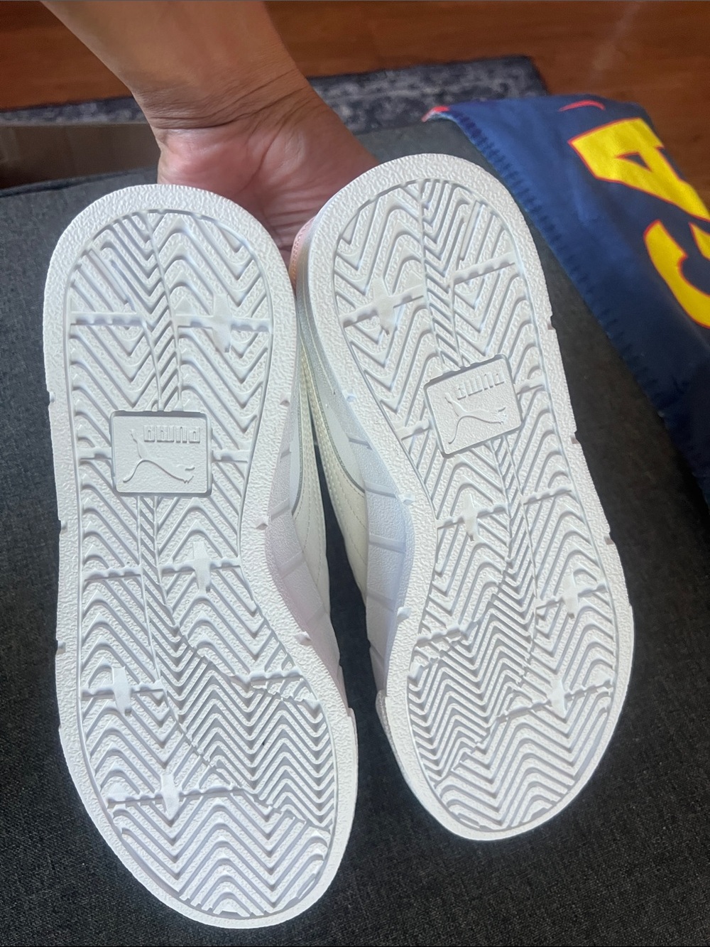 Puma Women's White Sneakers with Light Pink Accents - Picture 3 of 4